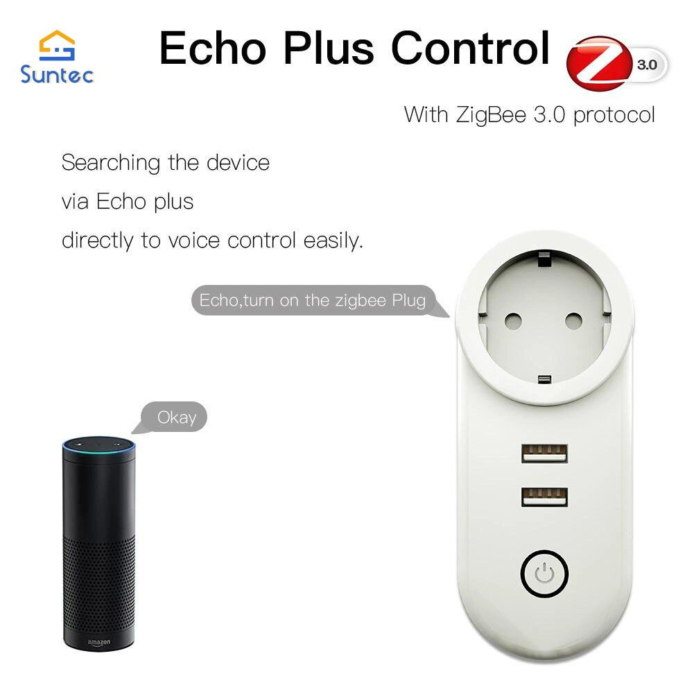 Zigbee3.0 Dual USB Smart Wireless Socket Plug Wide Voltage