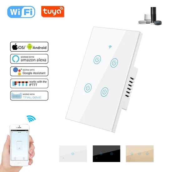 Tuya 스마트 스위치 Zigbee WiFi 벽 스위치 터치 유리 패널 스위치 전등 스위치